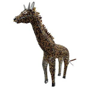 Tall Glass Beaded Giraffe Figure from Grassroots Beadworx Handmade Haiti 16 x 15